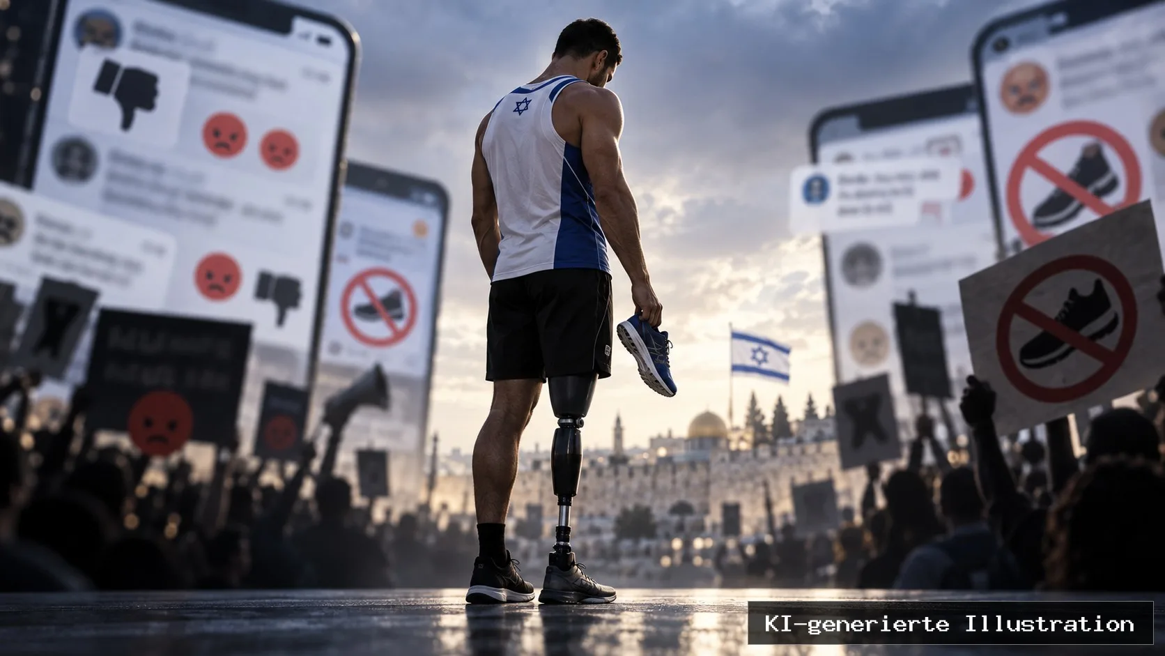 Hamas nahm ihm das Bein. Jetzt trifft der Hass Shalev Biton und Adidas knickt ein