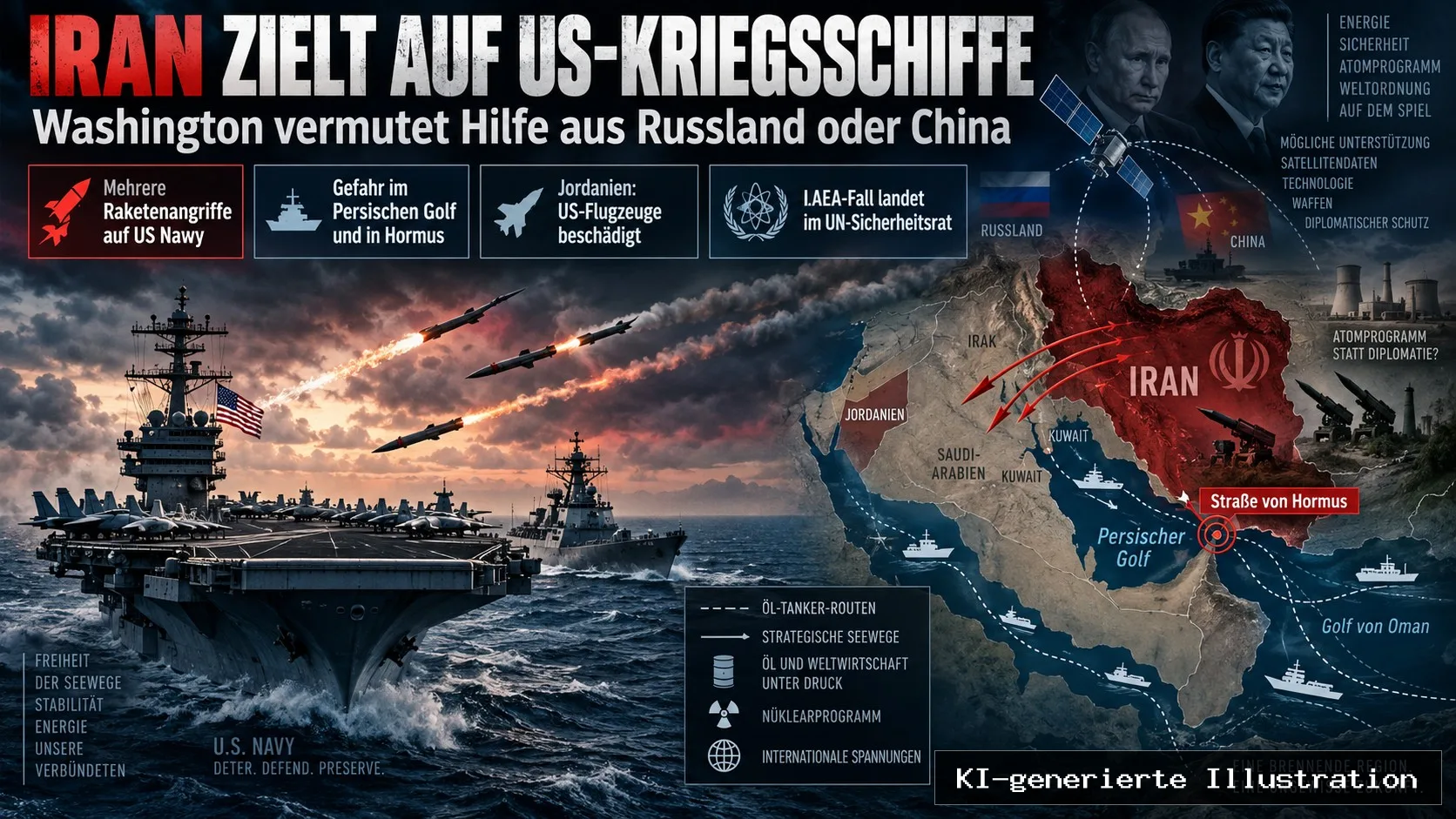 Iran zielt immer präziser auf US Kriegsschiffe: Washington vermutet Hilfe aus Russland oder China