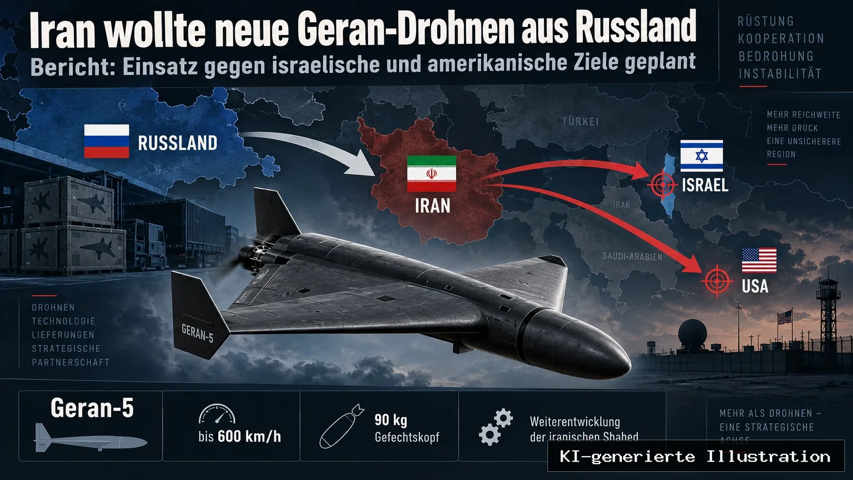 Vom Shahed zur Geran: Iran wollte Russlands verbesserte Drohnen gegen Israel und die USA