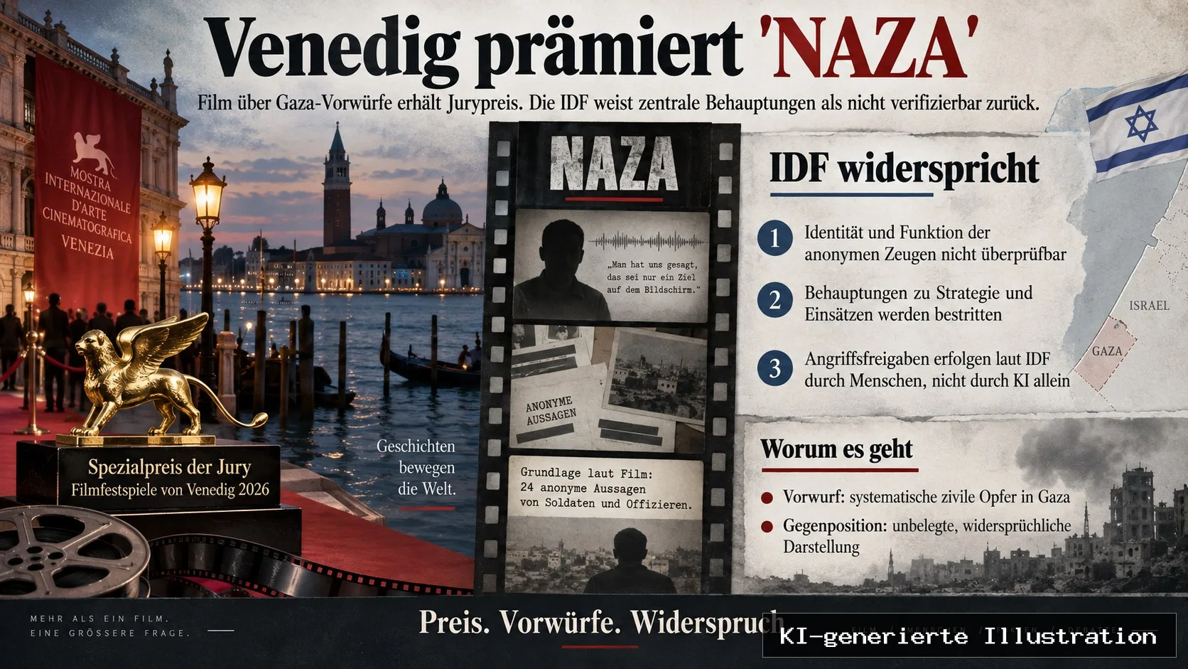 Venedig prämiert „NAZA“: IDF weist zentrale Vorwürfe als unbelegt zurück
