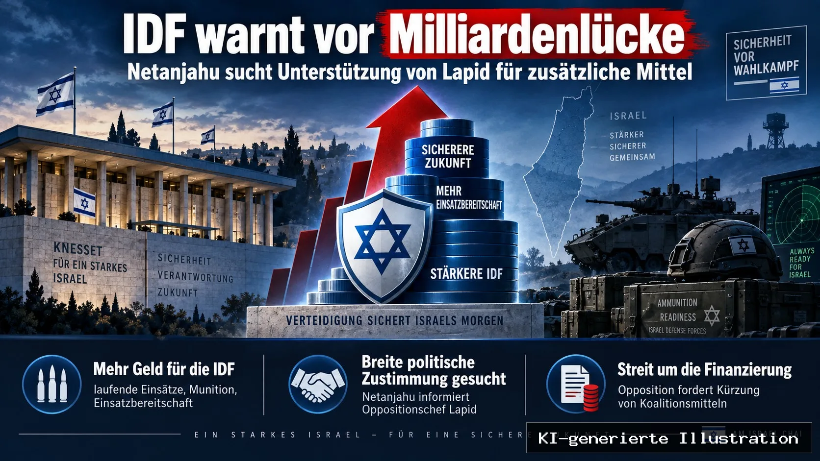 IDF warnt vor Milliardenlücke: Netanjahu holt Lapid an den Sicherheitstisch