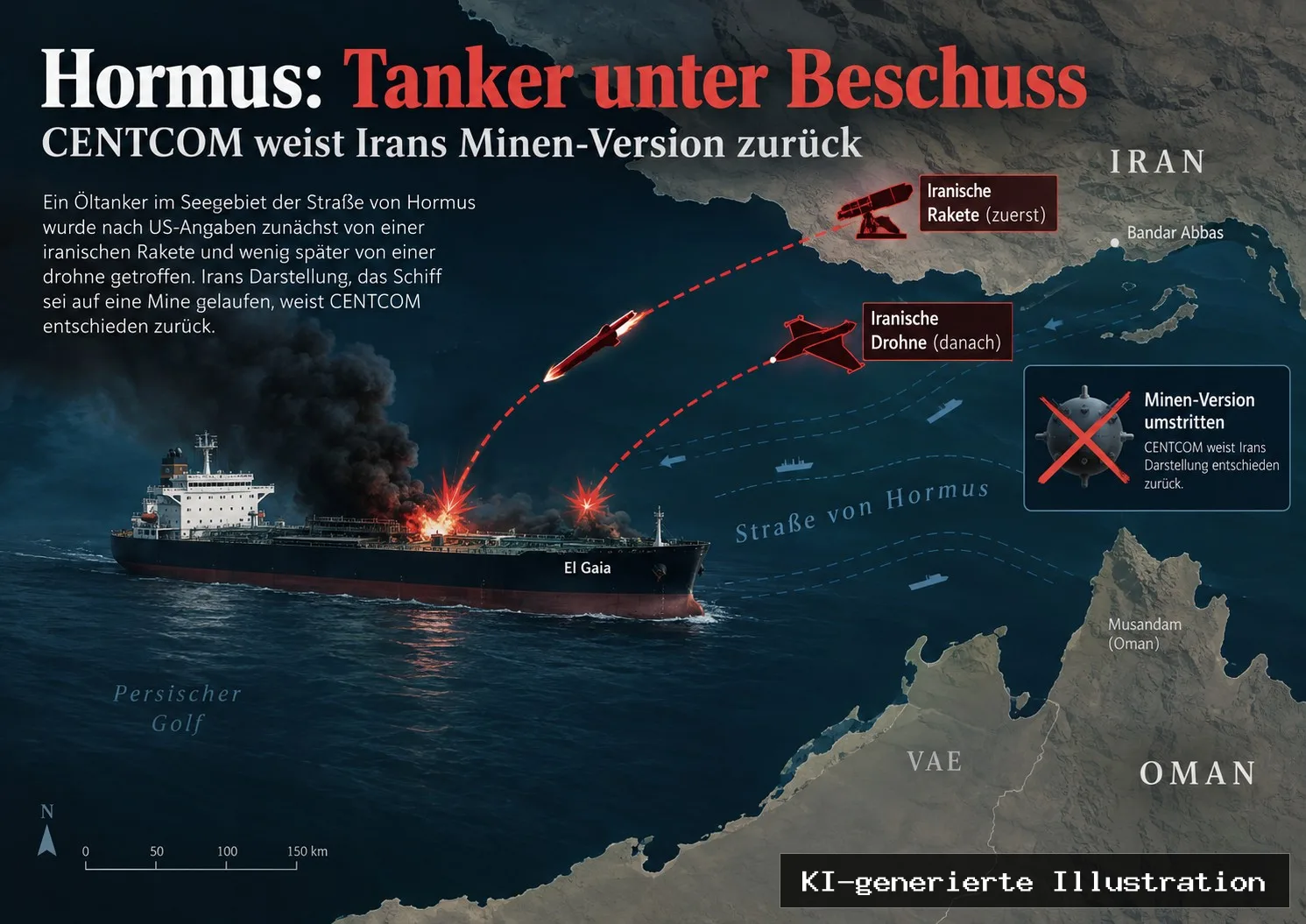 Iranische Minen-Story zerplatzt: CENTCOM sieht zwei iranische Angriffe auf denselben Tanker
