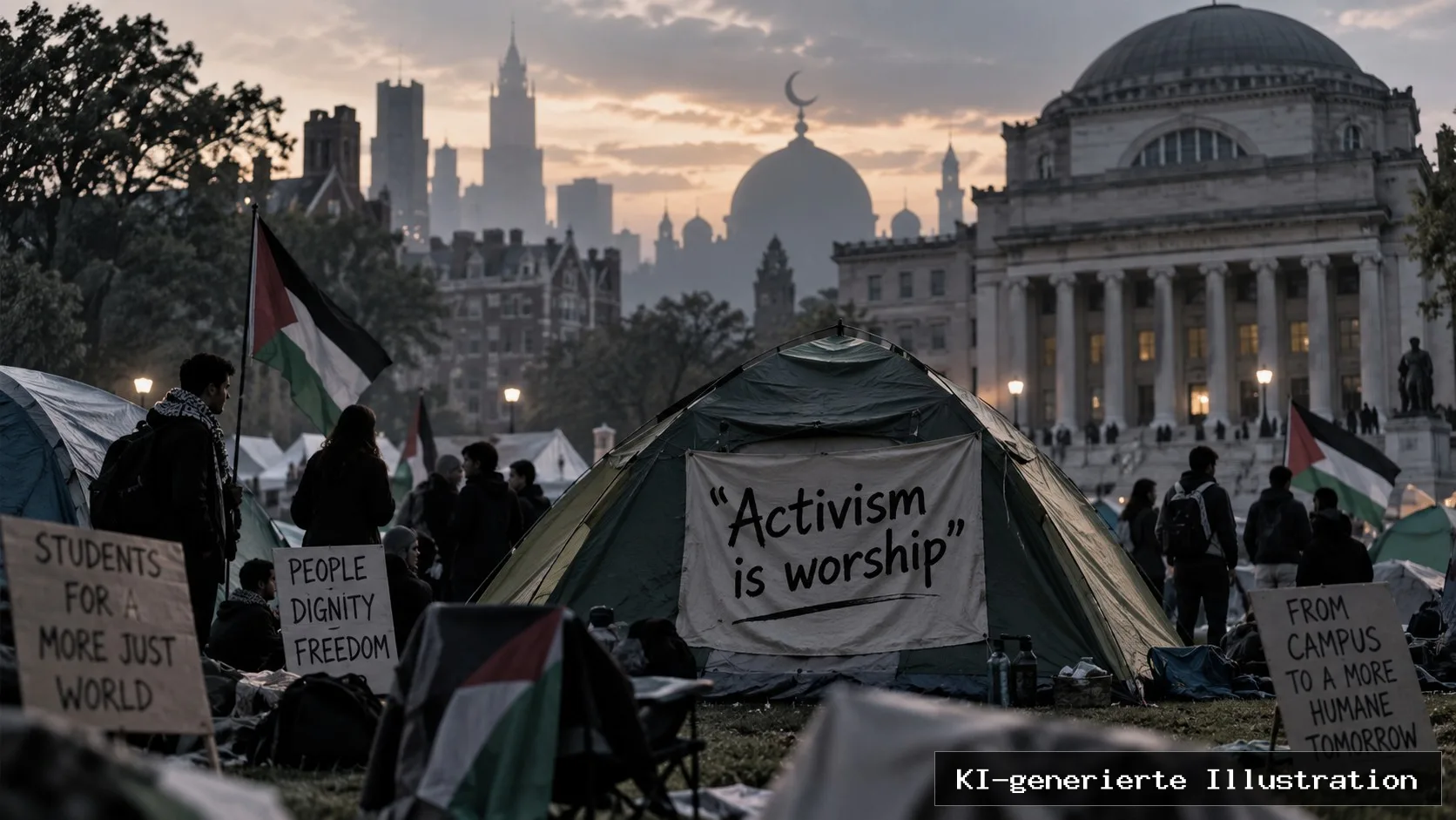 „Aktivismus ist Gottesdienst“: MAS-Jugendchef religiös überhöht Columbia-Protestcamp