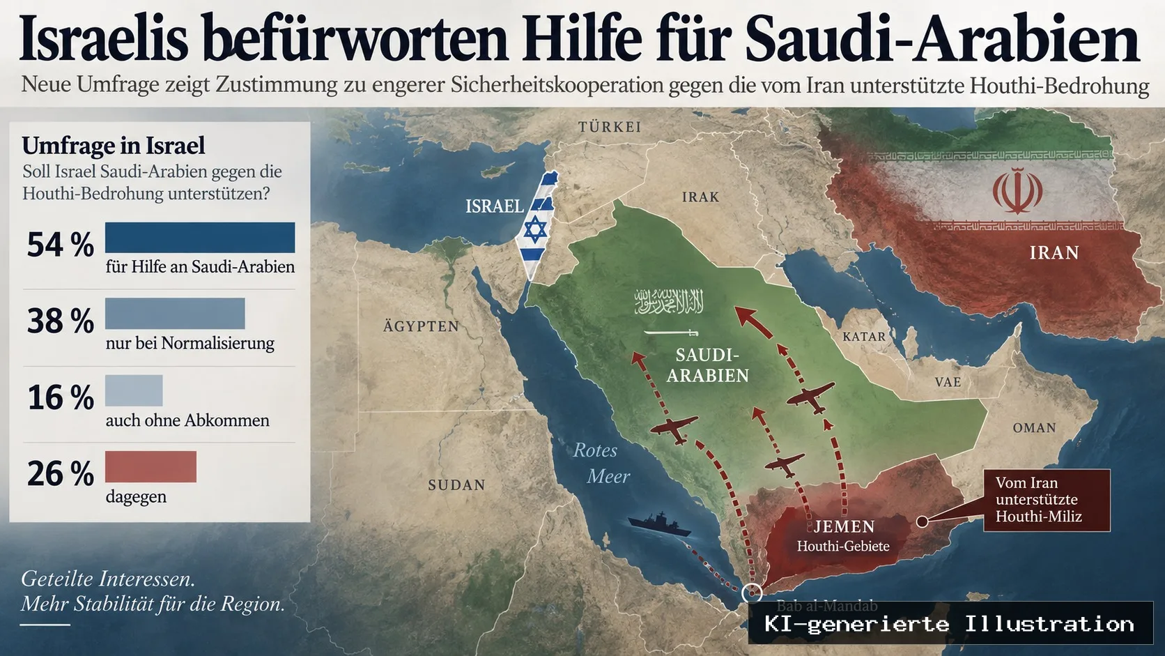 Mehrheit der Israelis für Hilfe an Saudi-Arabien gegen Huthis viele verlangen Normalisierung als Gegenleistung