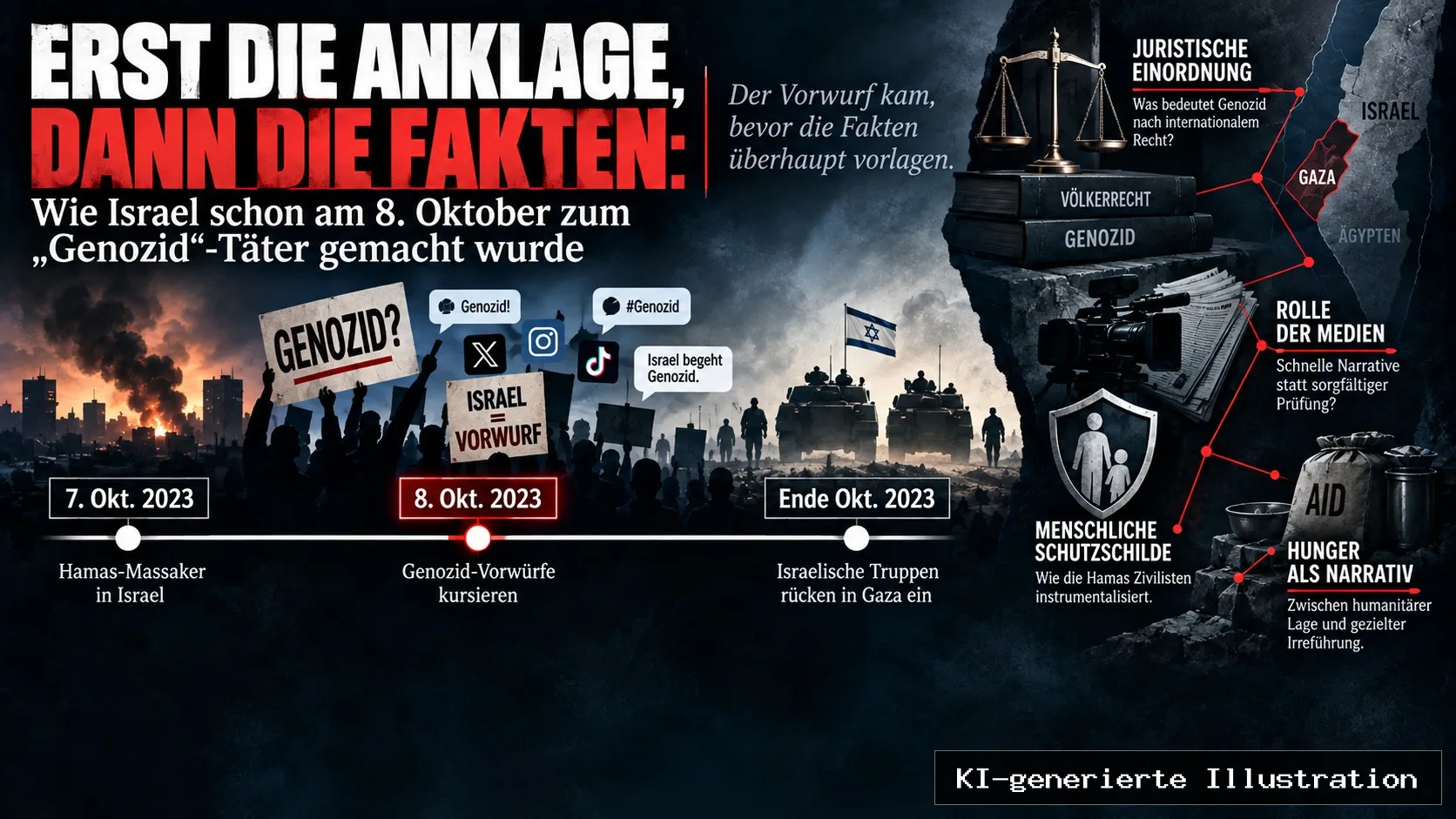 Erst die Anklage, dann die Fakten: Wie Israel schon am 8. Oktober zum „Genozid“-Täter gemacht wurde