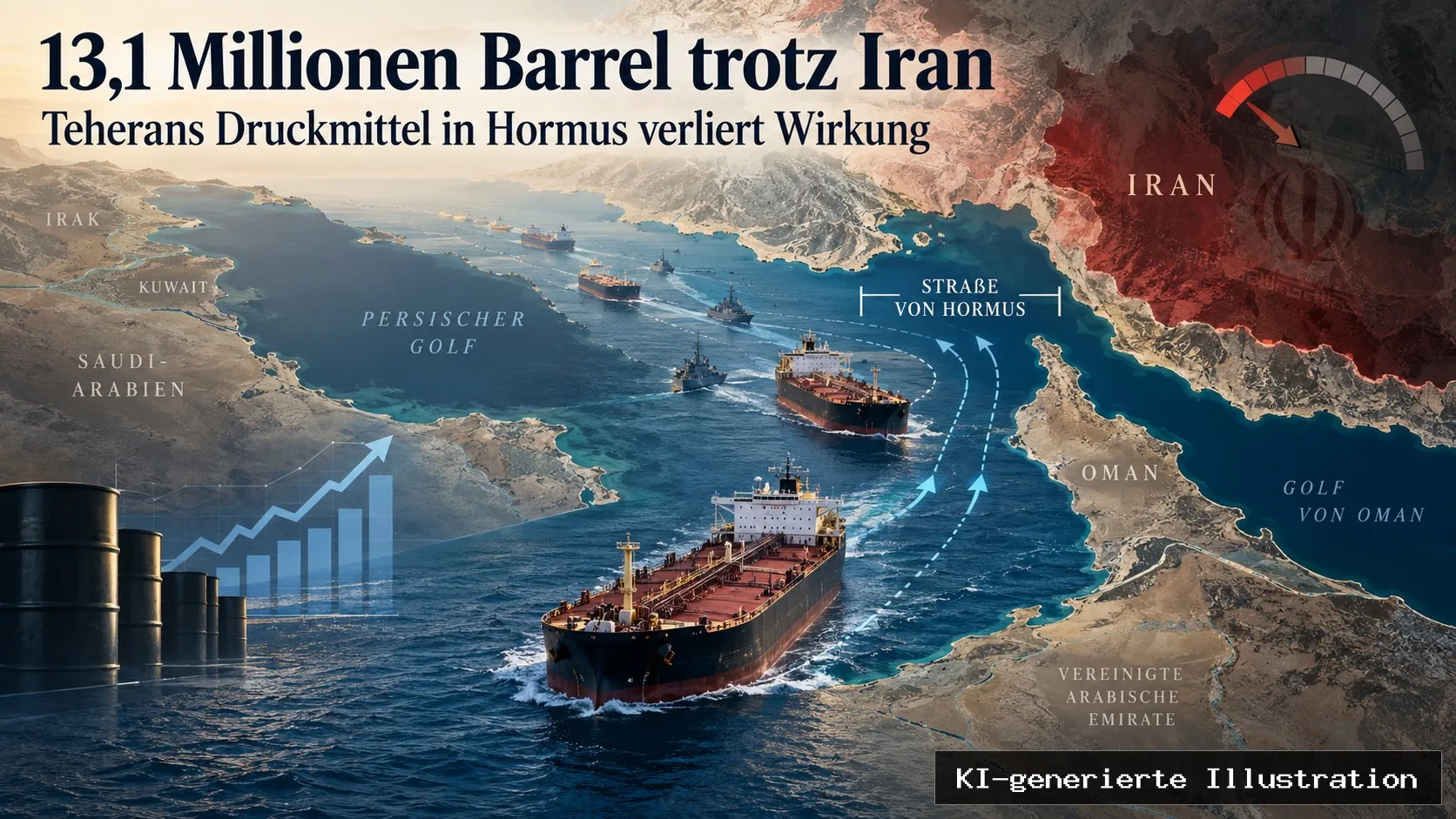 13,1 Millionen Barrel trotz Iran: Teherans Druckmittel in Hormus verliert Wirkung