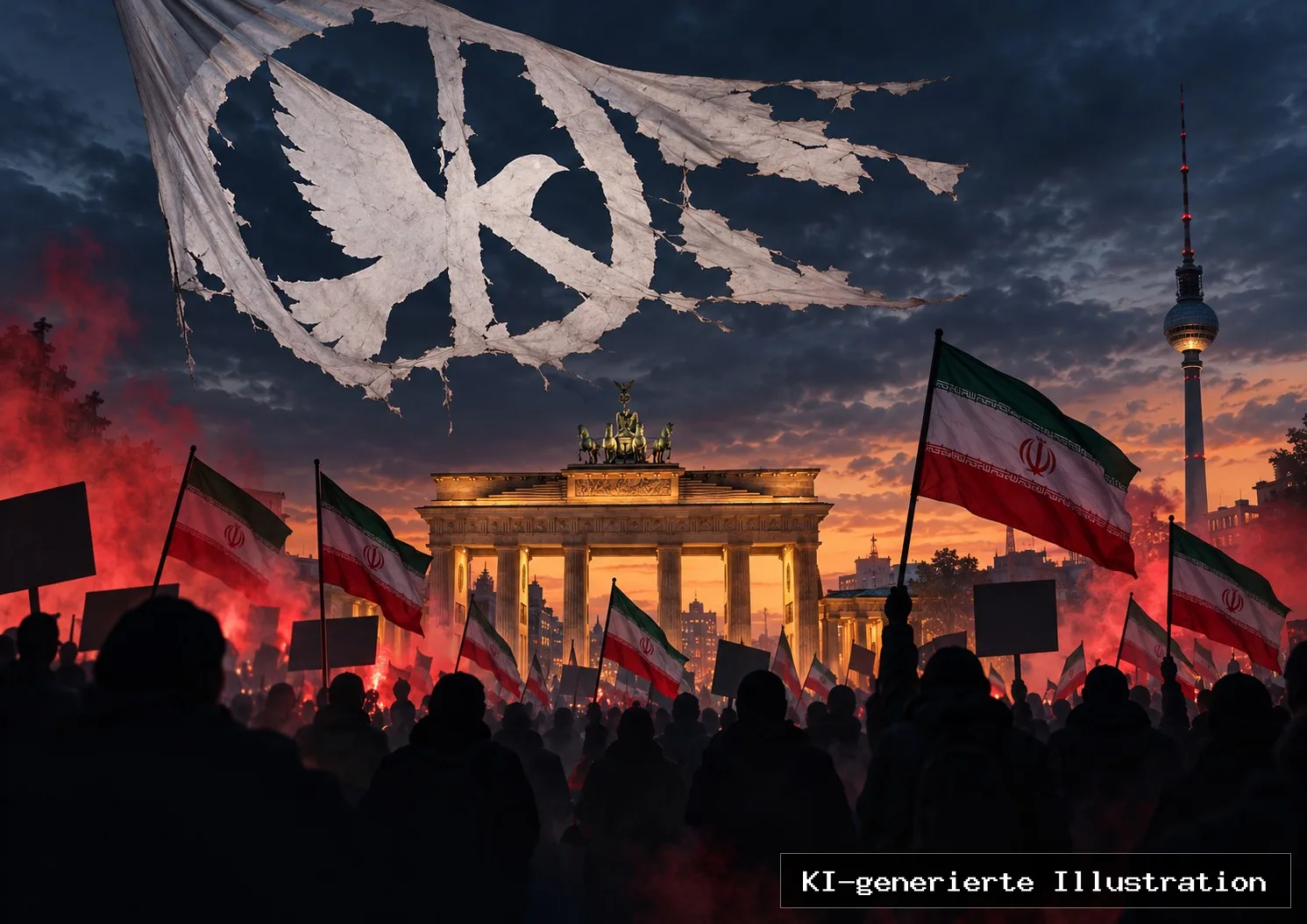 „Frieden“ mit Chomeini-Fahnen: Berlins verstörendes Bündnis gegen Israel