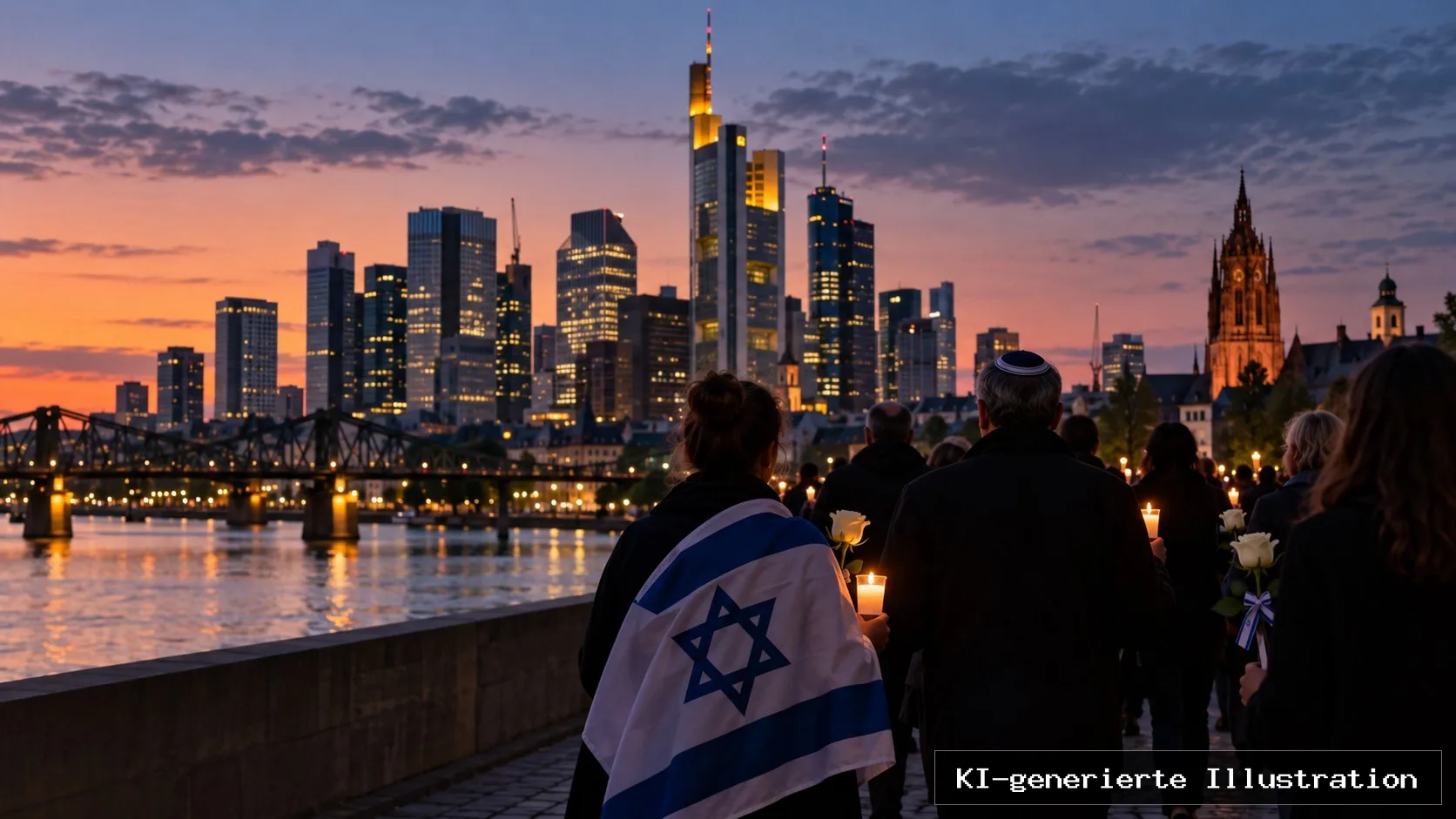 Frankfurt gedenkt der Opfer des 7. Oktober mit Schweigemarsch zur Westend-Synagoge
