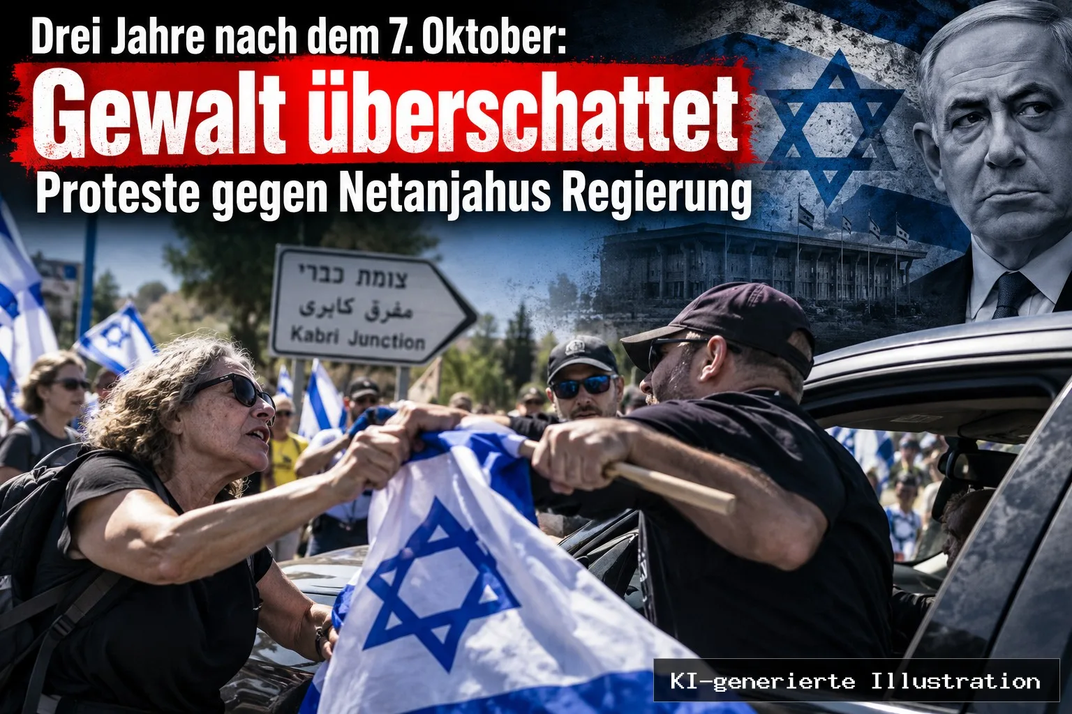 Drei Jahre nach dem 7. Oktober: Gewalt überschattet Proteste gegen Netanjahus Regierung