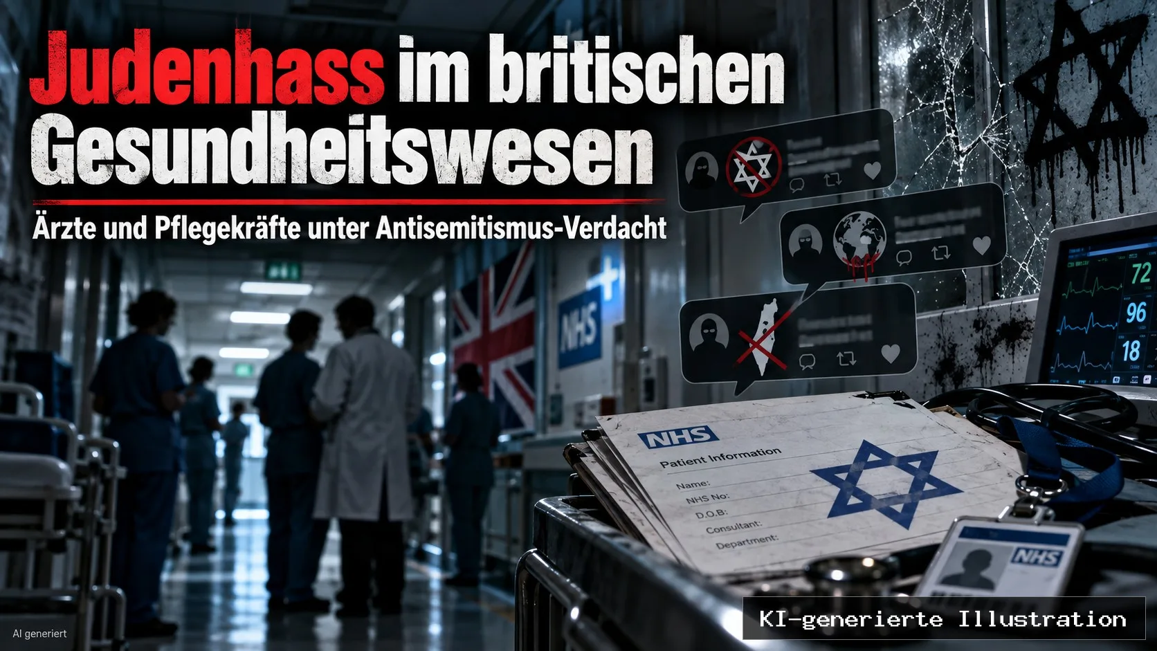 Judenhass im britischen Gesundheitswesen: Ärzte verbreiten Verschwörungsmythen und Gewaltfantasien