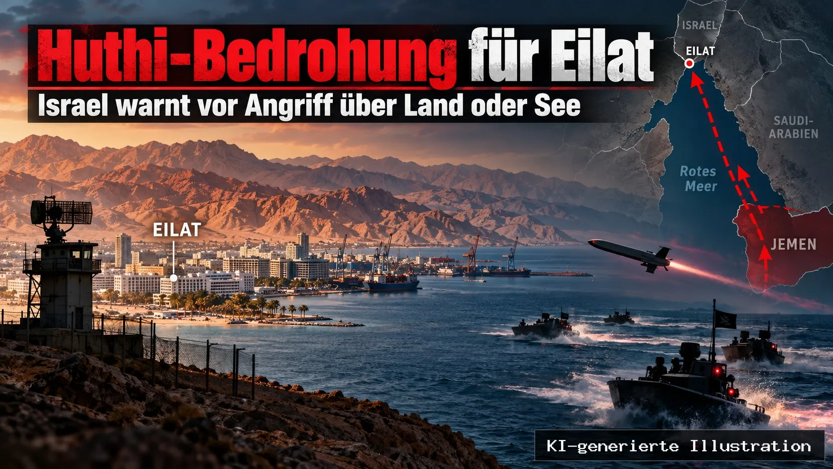 Israel warnt vor Huthi-Angriff auf Eilat: Terroristen könnten über Land oder See kommen