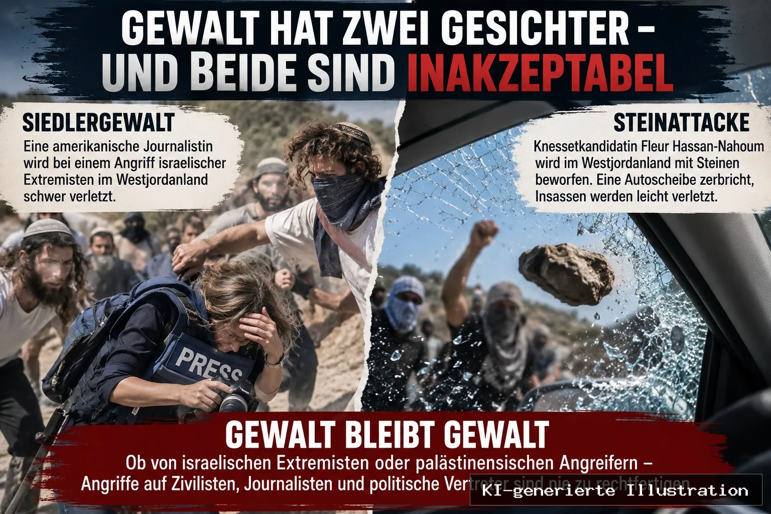 Steinattacke auf israelische Knessetkandidatin: Autoscheibe während Videoaufnahme zertrümmert