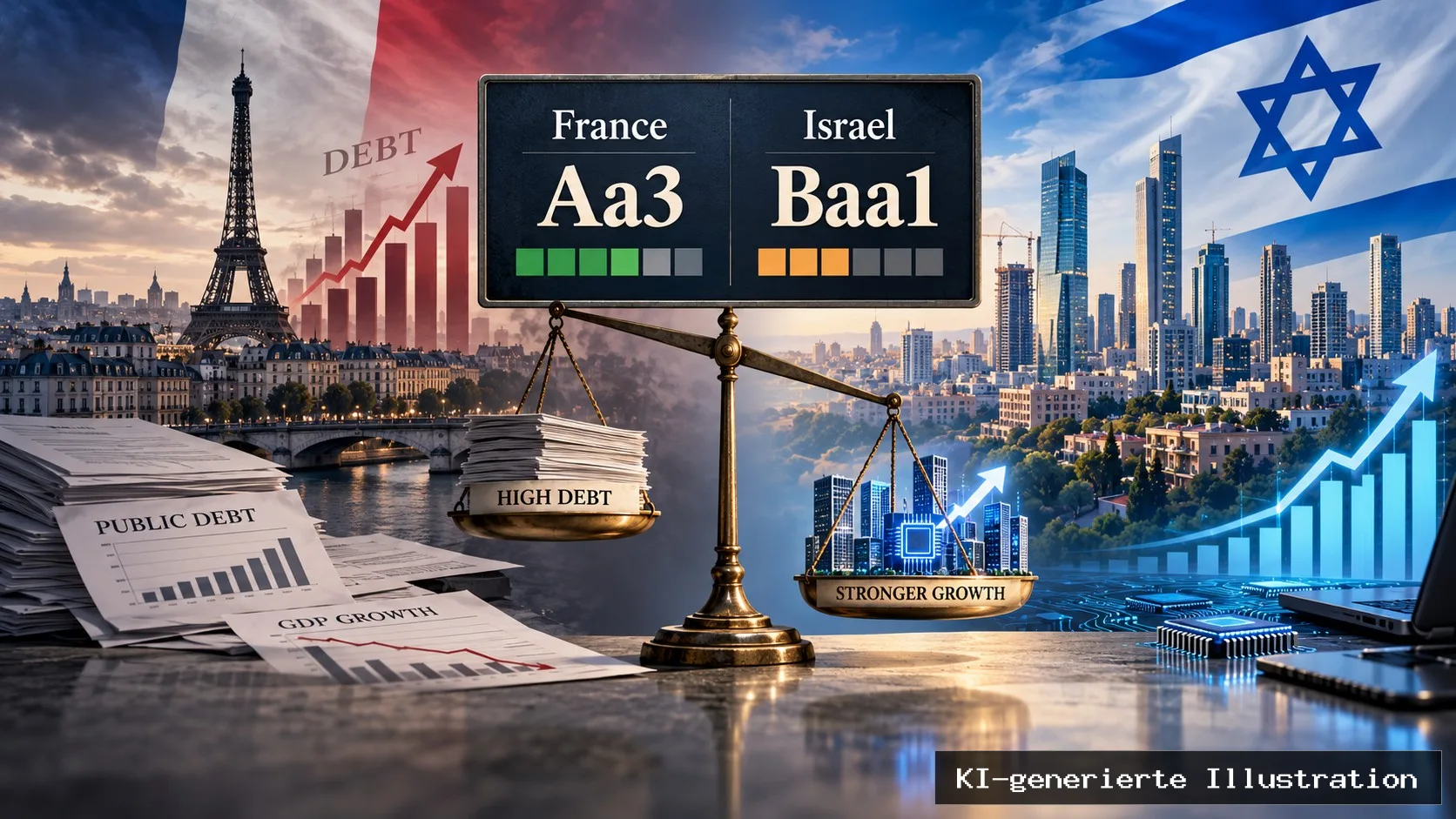 Frankreich hochgestuft? Nein: Moody’s bewertet Israel trotz stärkerer Wirtschaft deutlich schlechter