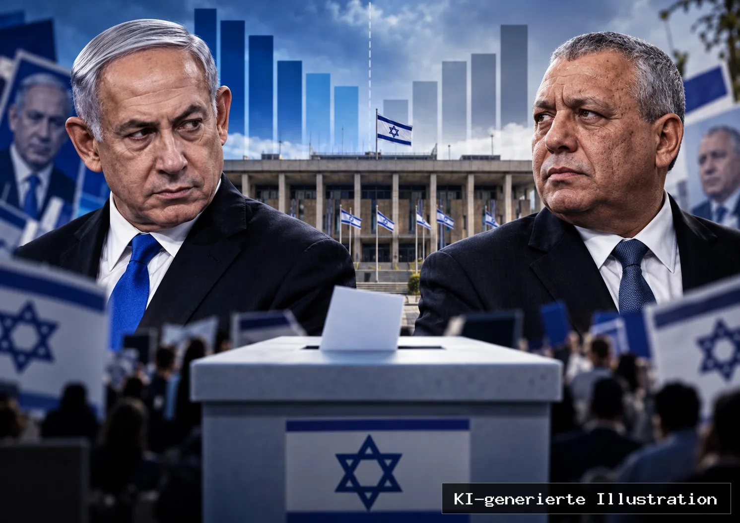 Israel nach der Wahl: Rekordbeteiligung, aber keine klare Mehrheit für Netanjahu oder Eisenkot